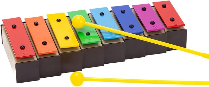 CELEMOON 8 Note Xylophone Glockenspiel with Case - Colorful Resonator Bells & 2 Mallets - Educational Musical Instrument for Beginners & All Ages - Image 1